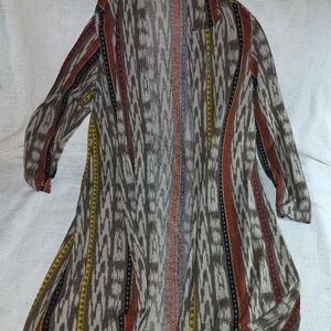 Multicolor Striped Women's Hooded Light Weight Cardigan